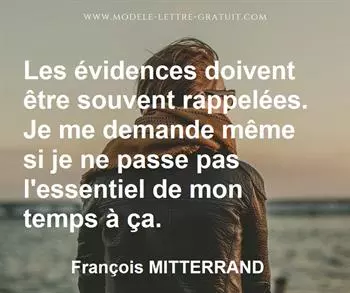Citation de François MITTERRAND