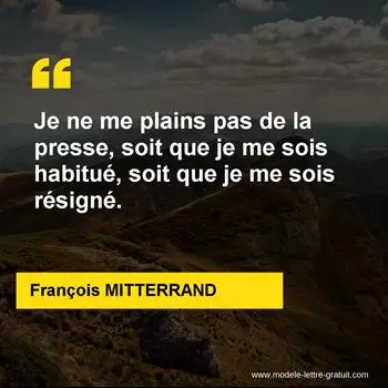 Citation François MITTERRAND