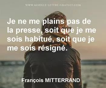 Citation de François MITTERRAND