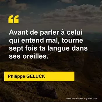 Citation Philippe GELUCK