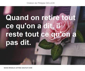Citations Philippe GELUCK