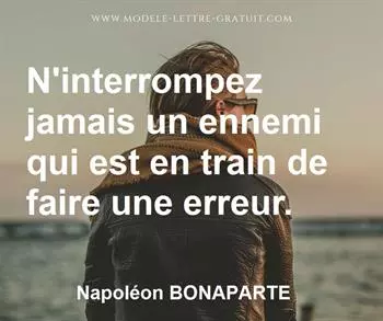 Citation de Napoléon BONAPARTE
