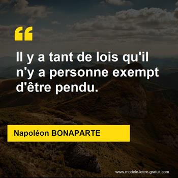 Citation de Napoléon BONAPARTE