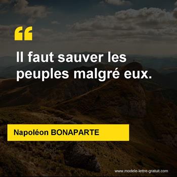 Citation de Napoléon BONAPARTE