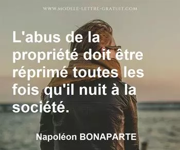 Citation de Napoléon BONAPARTE