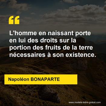 Citation de Napoléon BONAPARTE