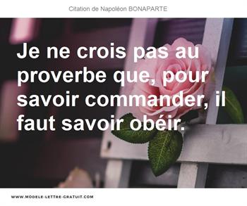 Citations Napoléon BONAPARTE
