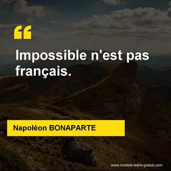 Citation Napoléon BONAPARTE