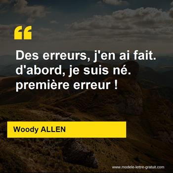 Citation de Woody ALLEN