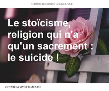 Le Stoicisme Religion Qui N A Qu Un Sacrement Le Suicide