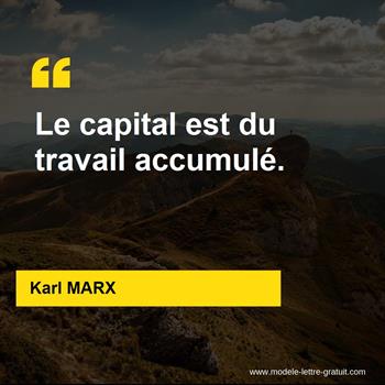 Citation Karl MARX
