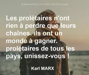 Citation de Karl MARX