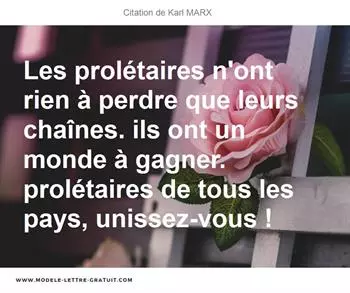 Citations Karl MARX