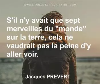 Citation de Jacques PREVERT