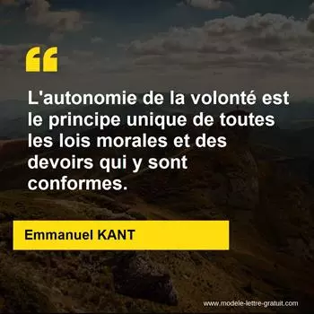 Citation Emmanuel KANT
