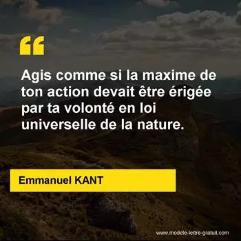Citation Emmanuel KANT