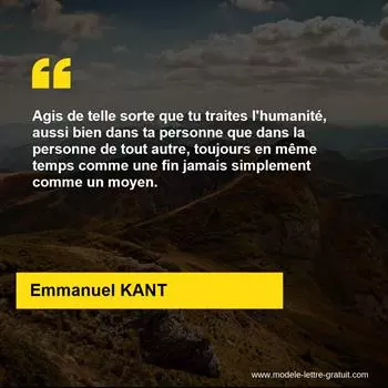 Citation Emmanuel KANT