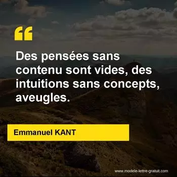 Citation Emmanuel KANT