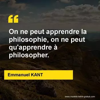 Citation Emmanuel KANT