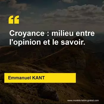 Citation Emmanuel KANT