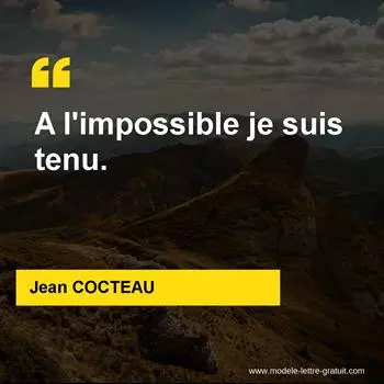 Citation Jean COCTEAU