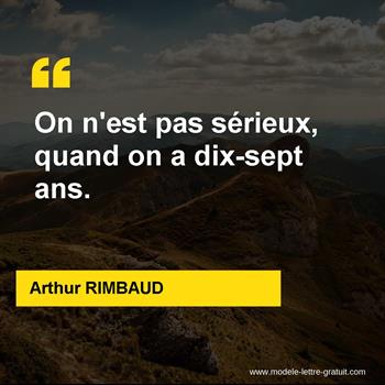 Citation de Arthur RIMBAUD 