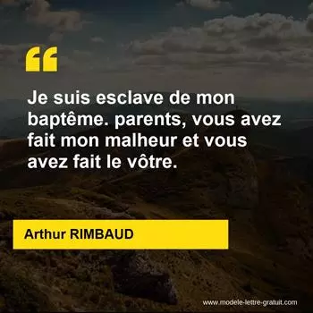 Citation Arthur RIMBAUD