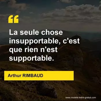 Citation Arthur RIMBAUD 