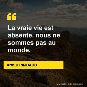 Citation de Arthur RIMBAUD 