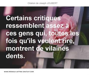 Certains Critiques Ressemblent Assez A Ces Gens Qui Toutes Les Joseph Joubert