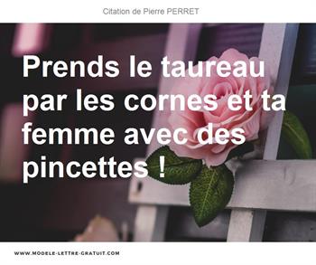 Prends Le Taureau Par Les Cornes Et Ta Femme Avec Des Pincettes Pierre Perret