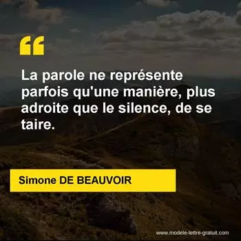 Citation Simone DE BEAUVOIR