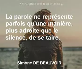 Citation de Simone DE BEAUVOIR