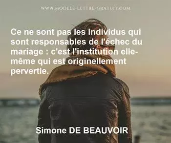 Citation de Simone DE BEAUVOIR