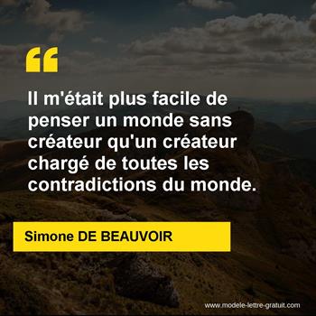 Citation de Simone DE BEAUVOIR