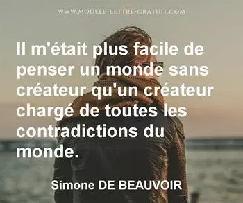Citation de Simone DE BEAUVOIR
