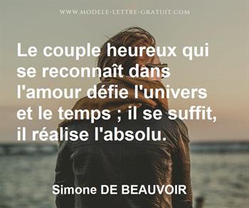 Le Couple Heureux Qui Se Reconnait Dans L Amour Defie L Univers Simone De Beauvoir
