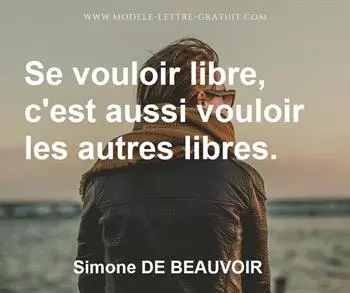 Citation de Simone DE BEAUVOIR