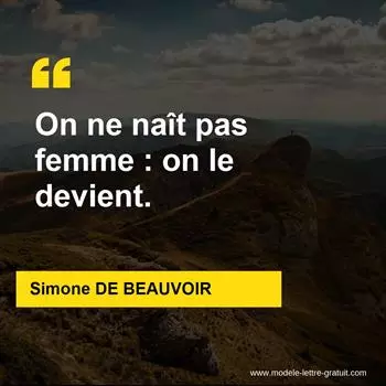 Citation Simone DE BEAUVOIR