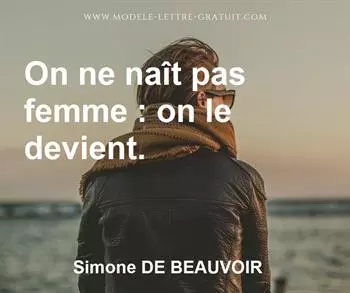 Citation de Simone DE BEAUVOIR