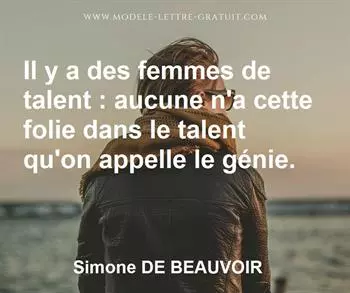 Citation de Simone DE BEAUVOIR