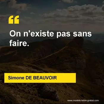 Citation Simone DE BEAUVOIR
