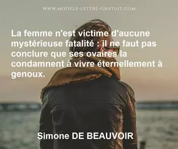 Citation de Simone DE BEAUVOIR