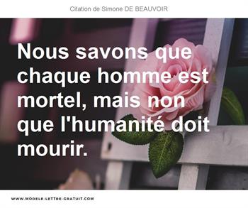 Citations Simone DE BEAUVOIR
