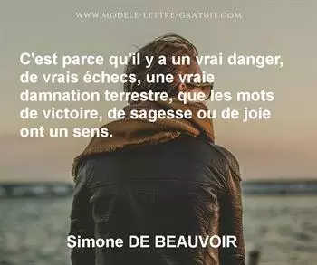 Citation de Simone DE BEAUVOIR