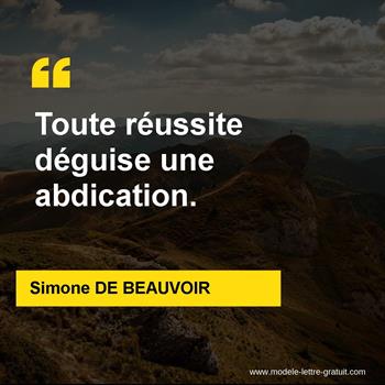 Citation de Simone DE BEAUVOIR
