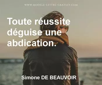 Citation de Simone DE BEAUVOIR