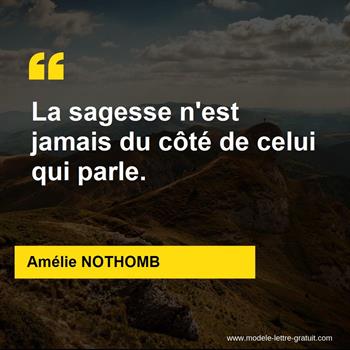 Citation de Amélie NOTHOMB