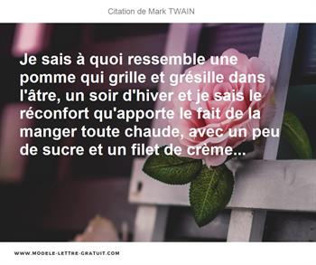 Je Sais A Quoi Ressemble Une Pomme Qui Grille Et Gresille Dans Mark Twain