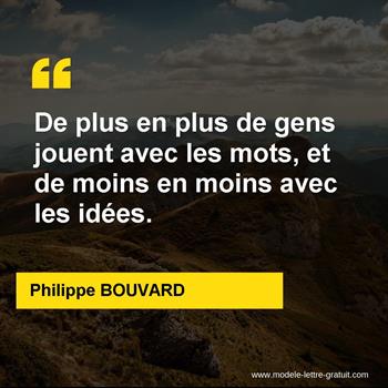 Citation de Philippe BOUVARD